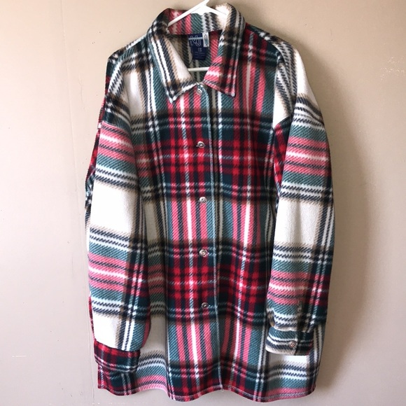 Vintage Jackets & Blazers - Vintage 80s Venezia plaid fleece jacket up to 5X